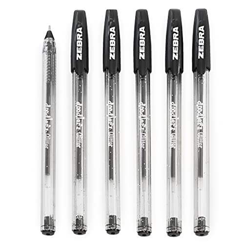 Zebra Doodler'z Glitter Stick Kugelschreiber Stifte, 1,0 mm, schwarze Tinte, 6 Stück Zebra Doodler'z Glitter Stick Kugelschreiber Stifte, 1,0 mm, schwarze Tinte, 6 Stück von Zebra Technologies