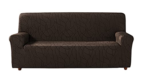 Zebra Textil Estoralis | Alexia | Sofabezug im modernen Design | Elastischer Jacquardstoff | Braun | Für 4-Sitzer-Sofa von 220 bis 260 cm. | Sofaschutz | Anpassbar an alle Arten von Sesseln von Zebra Technologies