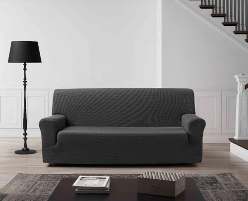 Zebra Textil Estoralis | Vega Sofabezug im modernen Design | Elastischer Jacquardstoff | Grau | Für 2-Sitzer-Sofa von 120 bis 170 cm. | Sofaschutz | Anpassbar an alle Arten von Sesseln von Zebra Textil