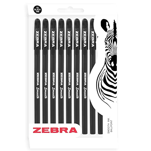 ZEBRA Doodler'z Gel-Kugelschreiber, 1,0 mm, schwarzer Schaft und schwarze Tinte, 10 Stück von Zebra Pen