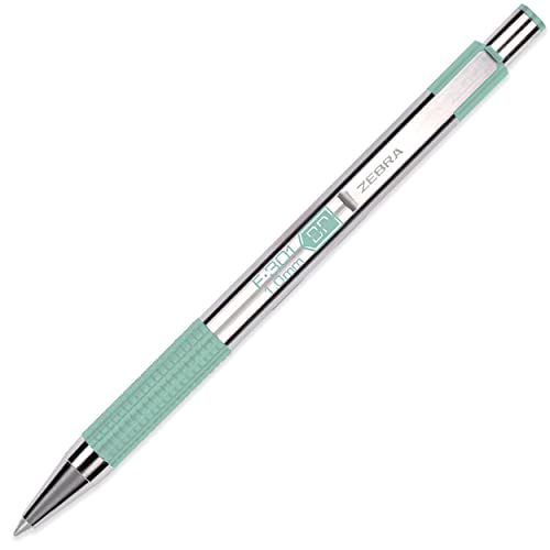 Zebra F-301 Kugelschreiber aus Edelstahl, 1,0 mm, mittlere Spitze, pastellgrünes Schaft, blaue Tinte von Zebra Pen