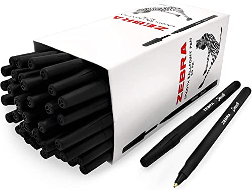 Zebra Smooth Stick Kugelschreiber, 0,7 mm Spitze, Schwarz, 100 Stück von Zebra Textil