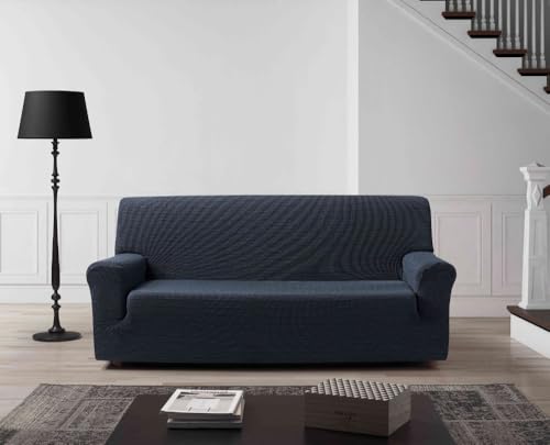 Zebra Textil Estoralis | Vega Sofabezug im modernen Design | Elastischer Jacquardstoff | Blau | Für 2-Sitzer-Sofa von 120 bis 170 cm. | Sofaschutz | Anpassbar an alle Arten von Sesseln von Zebra Textil