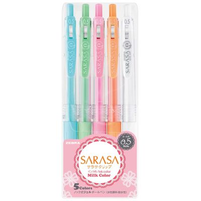 Sarasa Gel-Stifte mit Clip Milk Set 0,5mm 5 Stück von Zebra