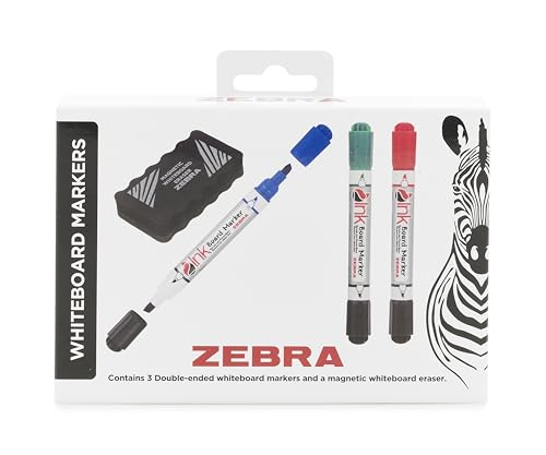 Zebra Whiteboard-Marker, doppelseitig, sortiert, 3 Stück, mit magnetischem Radierer, 2719 Zebra Whiteboard-Marker, doppelseitig, sortiert, 3 Stück, mit magnetischem Radierer, 2719 von Zebra Pen