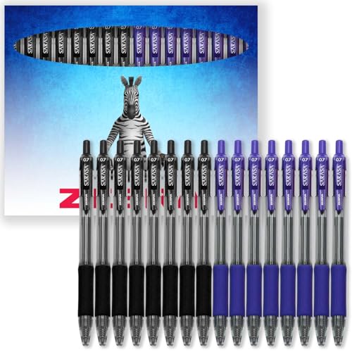 Zebra Sarasa Kugelschreiber, einziehbare Gel-Tintenroller, 0,7 mm Spitze, Kartonetui, Geschenkset, 16 Stück, Schwarz und Blau Zebra Sarasa Kugelschreiber, einziehbare Gel-Tintenroller, 0,7 mm Spitze, Kartonetui, Geschenkset, 16 Stück, Schwarz und Blau von Zebra Pen