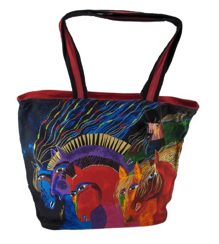 Laurel Burch Shoulder Tote Zipper Top, 19 7 15-inch, Wild Horses of Fire, Cotton, Multicolor, L Laurel Burch Shoulder Tote Zipper Top, 19 7 15-inch, Wild Horses of Fire, Cotton, Multicolor, L von Zeckos