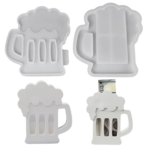 Silikonform Geldgeschenk, Silikonformen Gießformen Geldgeschenk, Silikonform Bier Geldklammer Gipsformen zum Gießen, Silikon Gießform DIY Basteln Handwerk Geschenkset (Bierkrug) von Zecnaud