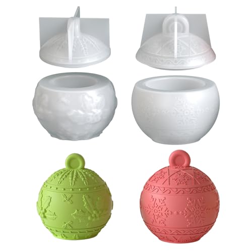 Silikonform Weihnachten, Silikonformen Gießformen Weihnachten Kugel, Weihnachtsglocken Kerzenformen zum Gießen, Weihnachtskugeln Gipsformen zum Gießen, Gießformen Silikon für DIY Weihnachtsdeko (2pcs) Silikonform Weihnachten, Silikonformen Gießformen Weihnachten Kugel, Weihnachtsglocken Kerzenformen zum Gießen, Weihnachtskugeln Gipsformen zum Gießen, Gießformen Silikon für DIY Weihnachtsdeko (2pcs) von Zecnaud