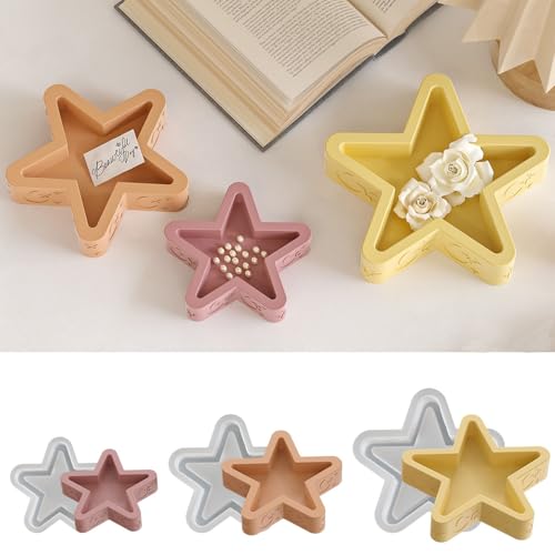 Silikonform Weihnachten Stern, 3 Stück Silikonformen Gießformen Weihnachten Tablett, Gießformen Silikon Stern Tablett Gipsformen Zum Gießen, Giessformen Silikon für DIY Handwerk Weihnachtsdeko (A) Silikonform Weihnachten Stern, 3 Stück Silikonformen Gießformen Weihnachten Tablett, Gießformen Silikon Stern Tablett Gipsformen Zum Gießen, Giessformen Silikon für DIY Handwerk Weihnachtsdeko (A) von Zecnaud