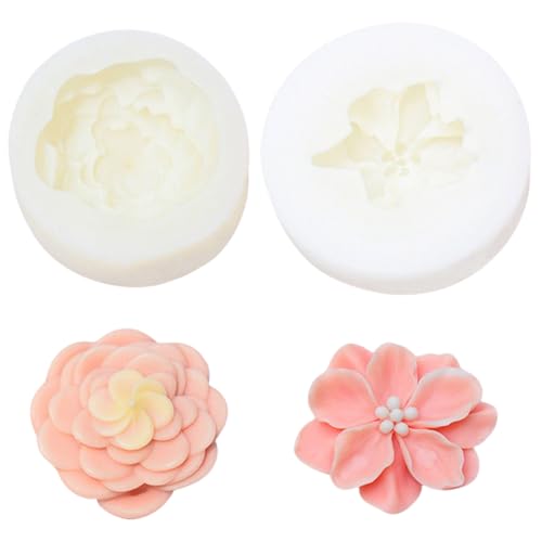 Silikonformen Gießformen Blumen, 3D Blume Kerzen Formen Silikon, Silikonform Blumen Gießformen Silikon Blumenkugel Kerzenformen zum Gießen Silikonform für Kerzen Gips Sojawachs (D) von Zecnaud