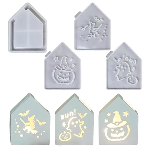 Zecnaud Silikonformen Gießformen Halloween Haus 3-Teiliges Set Mit Basisform Für Kerzenherstellung Und Kreativprojekte Zecnaud Silikonformen Gießformen Halloween Haus 3-Teiliges Set Mit Basisform Für Kerzenherstellung Und Kreativprojekte von Zecnaud