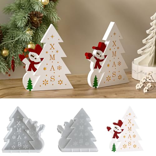 Zecnaud Silikonformen Gießformen Weihnachten, Silikonform Weihnachtsbaum, Gießformen Silikon Weihnachten Gipsformen Zum Gießen, Silikon Gießform Tannenbaum für DIY Handwerk Weihnachtsdeko (A) von Zecnaud