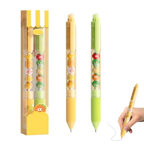 Zecnaud String Music Stift Geschlechtsneutral 0.5mm Druckneutral Radierbarer Kugelschreiber Nachfüllbar mit Feder Schwarz Kunststoff & Edelstahl für Büro Schule Universität (B) von Zecnaud