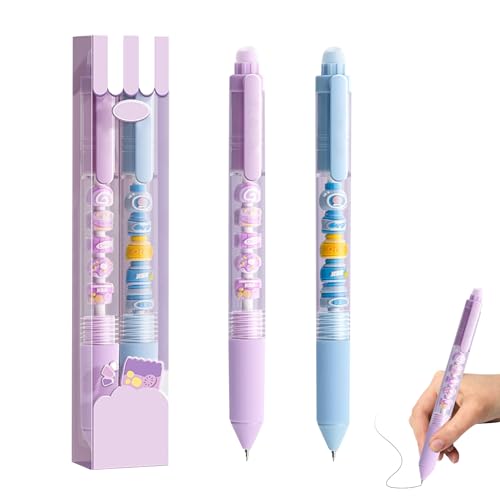 Zecnaud String Music Stift Geschlechtsneutral 0.5mm Druckneutral Radierbarer Kugelschreiber Nachfüllbar mit Feder Schwarz Kunststoff & Edelstahl für Büro Schule Universität (C) von Zecnaud