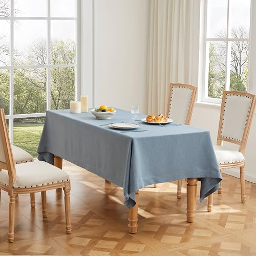 ZeeMart Basic Linen strukturierte Tischdecke, 132 x 178 cm, staubiges Blau, Bauernhaus-Stil, rostbeständig, rechteckig, knitterfrei, waschbar, schwere Tischdecke ZeeMart Basic Linen strukturierte Tischdecke, 132 x 178 cm, staubiges Blau, Bauernhaus-Stil, rostbeständig, rechteckig, knitterfrei, waschbar, schwere Tischdecke von ZeeMart