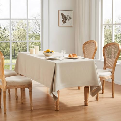 ZeeMart Basic Linen strukturierte Tischdecke, 137 x 200 cm, rohes Leinen, Bauernhaus-Stil, hellbeige, rechteckige Tischdecke, knitterfrei, waschbar, schwere Tischdecke ZeeMart Basic Linen strukturierte Tischdecke, 137 x 200 cm, rohes Leinen, Bauernhaus-Stil, hellbeige, rechteckige Tischdecke, knitterfrei, waschbar, schwere Tischdecke von ZeeMart