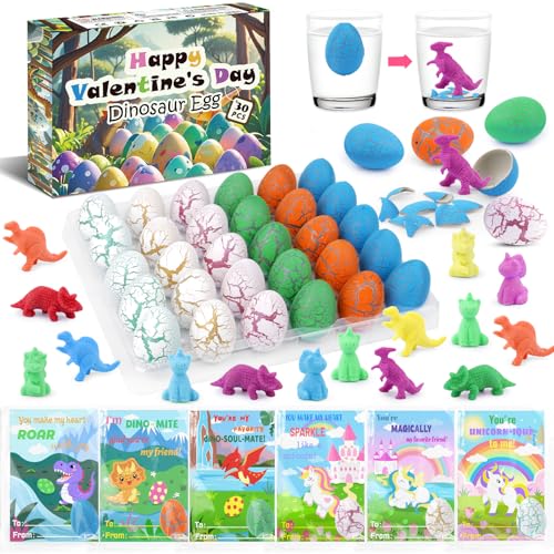 ZeffuLyne 30 Stück schlüpfende Dinosaurier-Eier, Dinosaurier-Partygeschenke, Valentinstagskarten für Kinder, kleine Dinosaurier, Neuheit, Spielzeug, Valentinstagsgeschenke für Kinder, Klassenzimmer, ZeffuLyne 30 Stück schlüpfende Dinosaurier-Eier, Dinosaurier-Partygeschenke, Valentinstagskarten für Kinder, kleine Dinosaurier, Neuheit, Spielzeug, Valentinstagsgeschenke für Kinder, Klassenzimmer, von ZeffuLyne