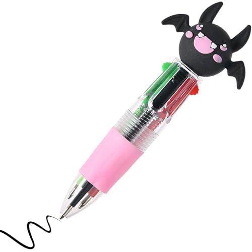 Zegaqae 4-in-1 Mehrfarbiger Kugelschreiber, 5 Stück Halloween Regenbogenstift, Kugelschreiber, Halloween Schüler Mitbringsel Für Schulfest,Geist, Kürbis von Zegaqae