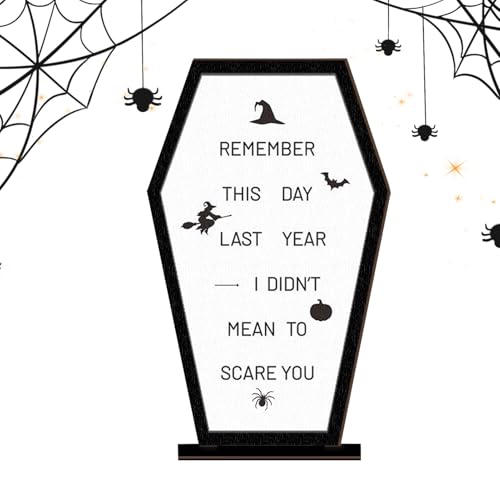 Zegaqae Halloween Tischdekoration Schild | Halloween Tisch Holz Sarg Schild Deko,Nachrichtentafel Zur Anzeige Von Feiertagsdekoration Für Esszimmer Wohnzimmer von Zegaqae