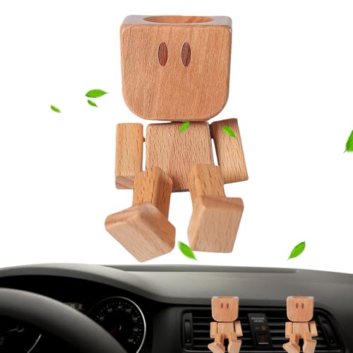 Zegaqae Wackelnde Holzfiguren, Wackelnde Holzfigur Mann Actionfiguren, Handgefertigter Auto Armaturenbrett-Decor, Sammelstücke Für Pickup Anhänger Limousine Wohnmobils Schreibtisch von Zegaqae