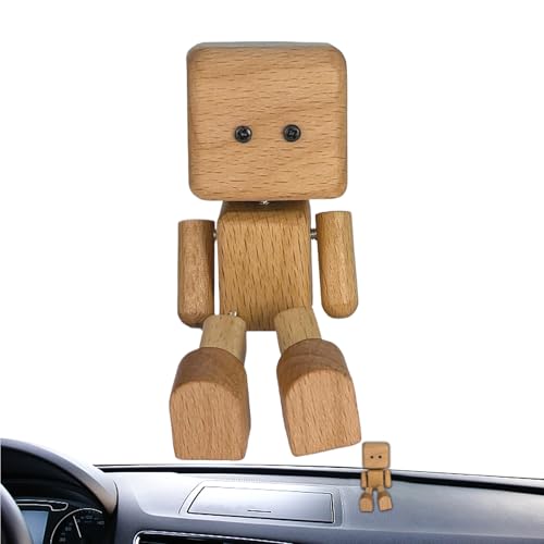 Zegaqae Wackelnde Holzfiguren, Wackelnde Holzfigur Mann Actionfiguren, Lustiger Holz Schreibtisch Deko & Automobil Zubehör Für Tisch Reise Regals Tischfläche von Zegaqae