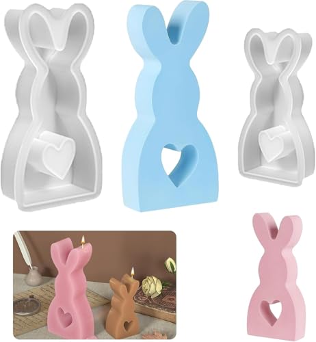 Silikonformen Gießformen Ostern, 2PCS Silikonform Ostern Hase Silikon Gießform Ostern Silikonform, Osterhase Silikonform, Ostern Hase Silikonformen Gießformen von Zehaokay