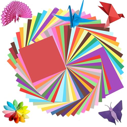 Origami Papier 200 Blatt, 15x15+20x20 Doppelseitig Zweifarbig, Faltpapier Doppelseitig Buntes Papier, 20 Farben Kleine Origami-Papierquadrate Für DIY Basteln Kinder Und Erwachsene von Zehaokay