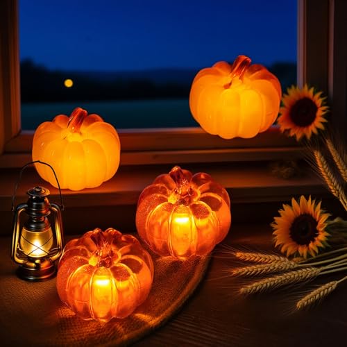 4 Stück Herbstdeko Kürbis Laternen,Herbstdeko Kürbis Deko mit LED Licht,Halloween Lantern,Herbst Dekoration Halloween Deko Beleuchtet Für Erntedankfest Weihnachten Tischdeko Innen Party 4 Stück Herbstdeko Kürbis Laternen,Herbstdeko Kürbis Deko mit LED Licht,Halloween Lantern,Herbst Dekoration Halloween Deko Beleuchtet Für Erntedankfest Weihnachten Tischdeko Innen Party von ZeiLaBang Kakadi