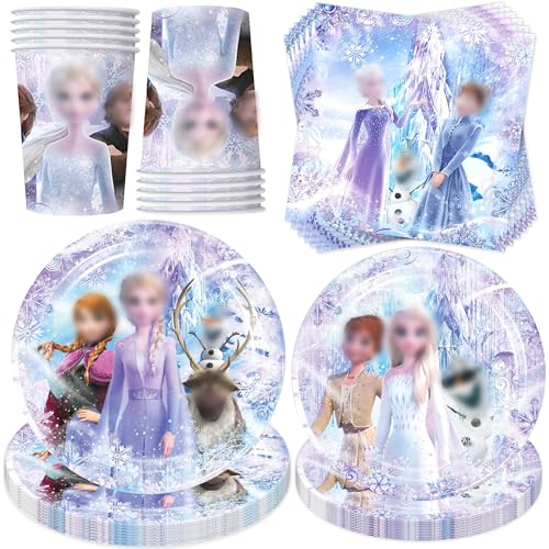 50 Stück Partygeschirr Set,Kindergeburtstag Partygeschirr,Partygeschirr Geburtstag,Geburtstag Deko,Deko Partyzubehör Pappteller Set Mit Teller Becher Servietten,Party Geschirr für 10 Gäste von ZeiLaBang Kakadi