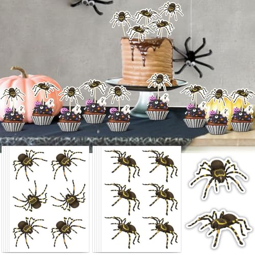 60 Stück Halloween Cupcake Toppers,Halloween Tortendeko, halloween Deko Kuchen,Furcht Deko Kuchen EssbarTopper Spinnen Tortenaufsatz für Partykuchen,Käsekuchen,Häppchen Pralinen 60 Stück Halloween Cupcake Toppers,Halloween Tortendeko, halloween Deko Kuchen,Furcht Deko Kuchen EssbarTopper Spinnen Tortenaufsatz für Partykuchen,Käsekuchen,Häppchen Pralinen von ZeiLaBang Kakadi