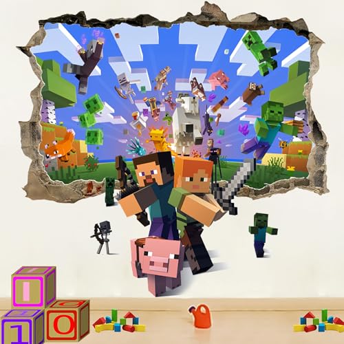 Cartoon Wandaufkleber Kinderzimmer,Videospiel Wandstikcer,Wand Fenster Wandtattoo,Cartoon Wandsticker,Kinderzimmer Schlafzimmer Wanddekoration,Wandsticker für Kinderzimmer von ZeiLaBang Kakadi