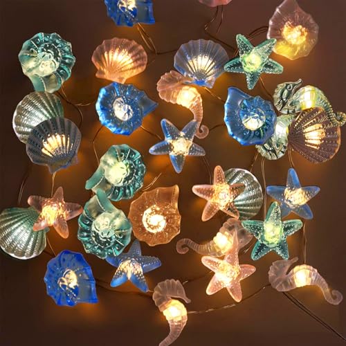 Lichterkette Meerestiere,2M 20LED Lichterkette Kinderzimmer Meerestiere,Lichterkette Fenster Innen,LED Lichterkette Batteriebetrieben,Lichterkette Innen Außen für Garten Hochzeits Zimmer Deko von ZeiLaBang Kakadi