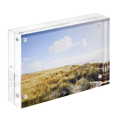 Zeigis Magnetischer Bilderrahmen 9x13cm für Fotos aus glasklarem Acrylglas 30mm (Gesamtstärke), glasklar transparent/Fotorahmen/doppelseitig/Magnetverschluß/Neodymmagnet von Zeigis