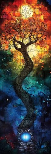 Diamond Painting Baum Diamond Painting Erwachsene Groß XXL (100x300cm), 5D DIY Mosaikherstellung Sternenhimmel Crystal Art Stickerei Kreuzstich für kinder Anfänger, Deko Wohnzimmer -pg25040HHX6 von Zeipopge
