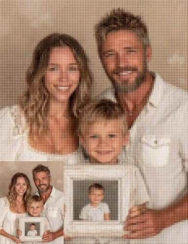Diamond Painting Eigenes Foto, Diamond Painting Personalisiert Muster Design 5D DIY Vollbohrer Diamanten Malerei Mosaik Bastelset Erwachsene für Zimmer Deko Wanddeko, Geschenke (60x138cm) -zpg25072L7 von Zeipopge