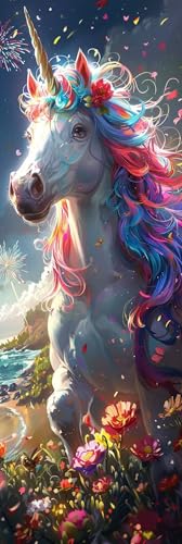Diamond Painting Einhorn Diamond Painting Erwachsene Groß XXL (100x300cm), 5D DIY Mosaikherstellung Blume Crystal Art Stickerei Kreuzstich für kinder Anfänger, Deko Wohnzimmer, Geschenke -pg25045N von Zeipopge