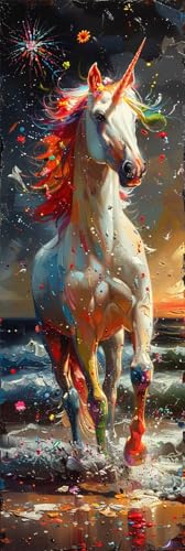 Diamond Painting Einhorn Diamond Painting Erwachsene Groß XXL (100x300cm), 5D DIY Mosaikherstellung Ozean Crystal Art Stickerei Kreuzstich für kinder Anfänger, Deko Wohnzimmer, Geschenke -pg2504B9 von Zeipopge