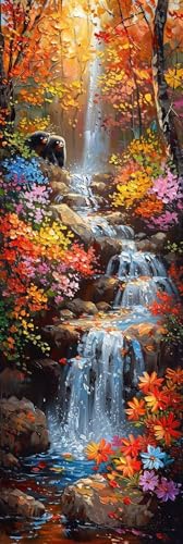 Diamond Painting Herbst Diamond Painting Erwachsene Groß XXL (40x120cm), 5D DIY Mosaikherstellung Fallen Crystal Art Stickerei Kreuzstich für kinder Anfänger, Deko Wohnzimmer, Geschenke -pg2504V7 von Zeipopge