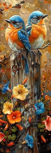 Diamond Painting Vogel Diamond Painting Erwachsene Groß XXL 100x300cm, 5D DIY Mosaikherstellung Blume Crystal Art Stickerei Kreuzstich für kinder Anfänger, Zimmer Deko Wohnzimmer, Geschenke -pg250424 von Zeipopge