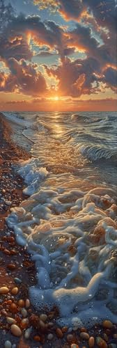 Diamond Painting Wellen Diamond Painting Kinder, Crystal Art Sonnenaufgang Mosaikherstellung 5D DIY Vollbohrer Diamanten Malerei Stickerei Kreuzstich für Deko Wohnzimmer 90 x 270 cm -pg2504GMMG4 von Zeipopge