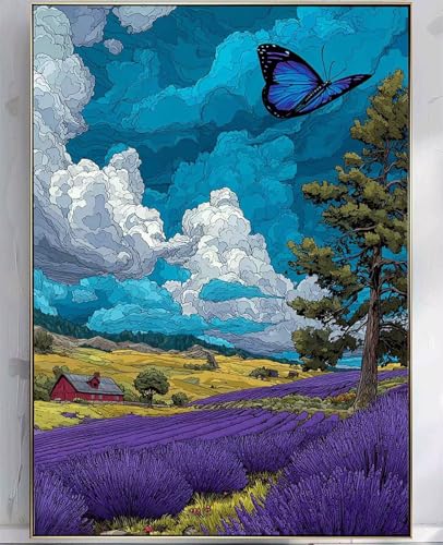 Diamond Painting Wiese, Diamond painting Erwachsene Landschaft Muster Design 5D DIY Eckige Vollbohrer Diamanten Malerei Stickerei Kreuzstich Basteln Erwachsene für Deko Wohnzimmer 20x30cm -zpg250743 von Zeipopge