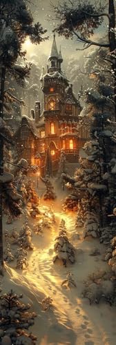 Diamond Painting Winter Diamond Painting Erwachsene Groß XXL 100x300cm, 5D DIY Mosaikherstellung Schloss Crystal Art Stickerei Kreuzstich für kinder Anfänger, Deko Wohnzimmer, Geschenke -pg2504Z1 von Zeipopge