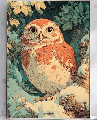 Eule Diamond Painting Erwachsene, 5D Diamond Painting Tier Muster Design DIY Eckige Vollbohrer Diamanten Malerei Mosaik Bastelset Erwachsene Anfänger für Zimmer Deko Wanddeko 70 x 95 cm -zpg250770 von Zeipopge