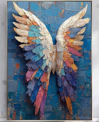 Flügel Diamond Painting Erwachsene, 5D Diamond Painting Engel Muster Design DIY Eckige Vollbohrer Diamanten Malerei Mosaik Bastelset Erwachsene Anfänger für Zimmer Deko Wanddeko 80x110cm -zpg2507R6 von Zeipopge