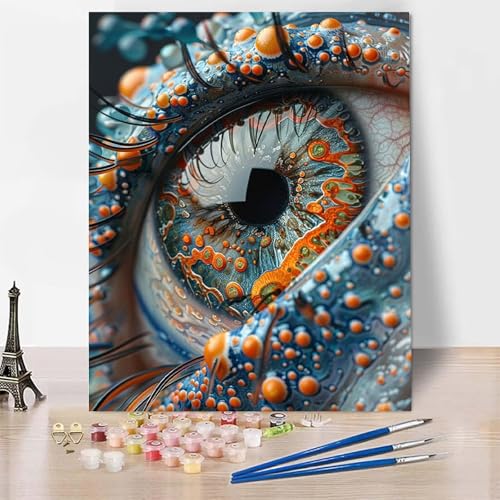 Malen Nach Zahlen Auge Malen Nach Zahlen Erwachsene, Paint by Numbers Abstrakt Paint by Numbers Adult Inklusive 3 Pinsel und Acrylfarbe für Zimmer Deko Wohnzimmer, Geschenke (100x135cm) -zp2533I von Zeipopge