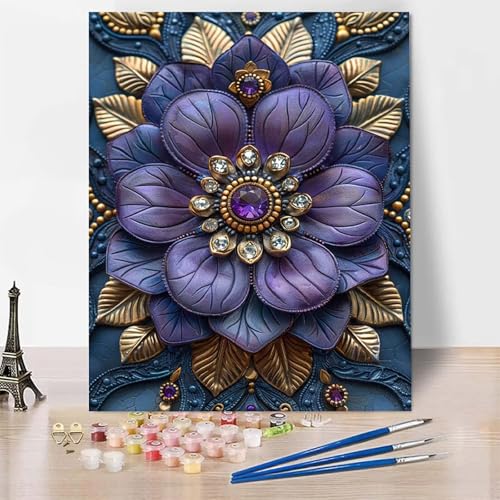 Malen Nach Zahlen Blume Malen Nach Zahlen Erwachsene, Paint by Numbers Anlage Paint by Numbers Adult Inklusive 3 Pinsel und Acrylfarbe für Zimmer Deko Wohnzimmer, Geschenke (100x135cm) -zp25302 von Zeipopge
