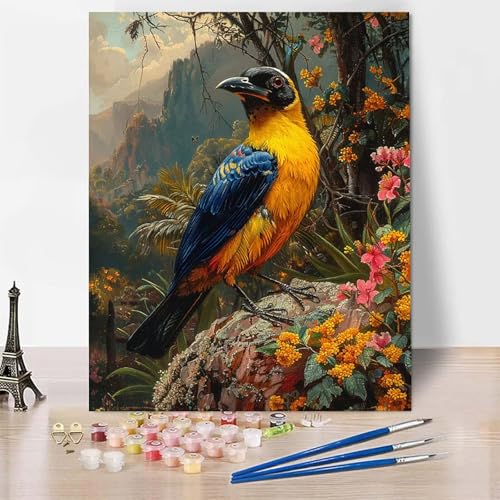 Malen Nach Zahlen Blume Malen Nach Zahlen Erwachsene, Paint by Numbers Vogel Paint by Numbers Adult Inklusive 3 Pinsel und Acrylfarbe für Zimmer Deko Wohnzimmer, Geschenke (70 x 95 cm) -zp253Q6 von Zeipopge