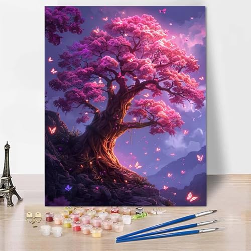 Malen Nach Zahlen Erwachsene Anlage Malen Nach Zahlen, Paint by Numbers Blume Painting by Numbers Bastelset Erwachsene mit 3 Pinseln und Acrylfarbe für Zimmer Deko, Geschenke (100 x 135 cm) -zp2531U von Zeipopge
