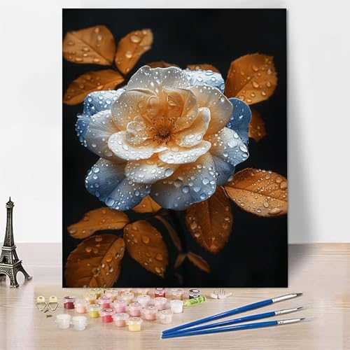Malen Nach Zahlen Erwachsene Anlage Malen Nach Zahlen, Paint by Numbers Blume Painting by Numbers Bastelset Erwachsene mit 3 Pinseln und Acrylfarbe für Zimmer Deko, Geschenke 100 X 135 CM -zp253J3 von Zeipopge